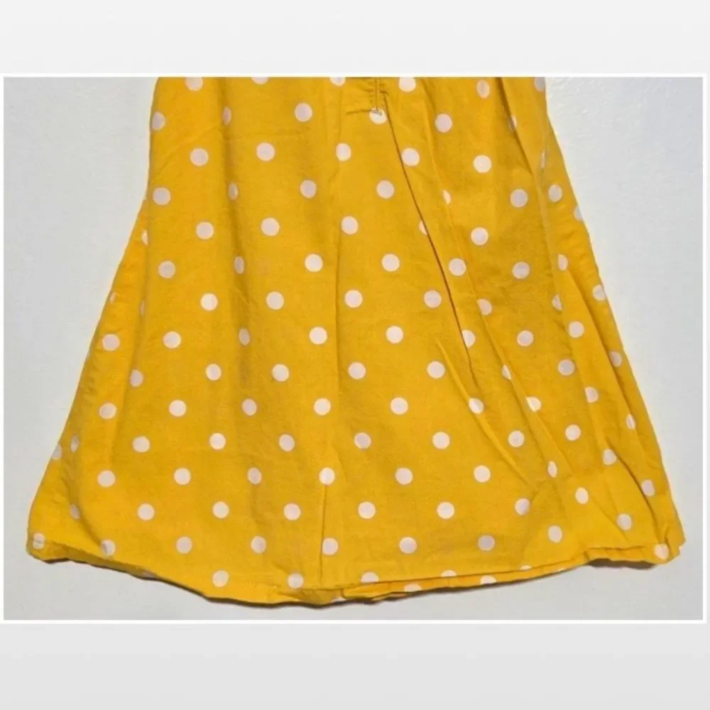 Gap Dress Girl Yellow White Polka Dot Sleeveless Summer Jumper 2